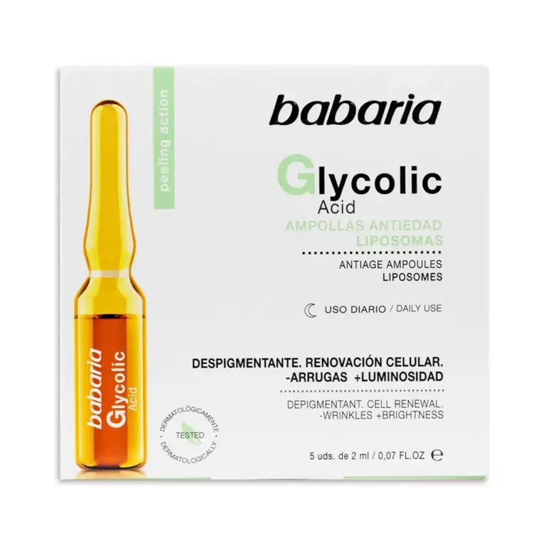Anúncio: Babaría Ampollas Antiedad Liposomas Ácido Glicolico