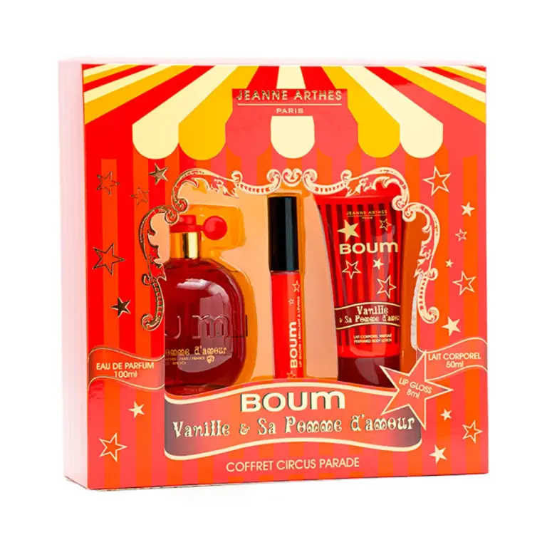 Anúncio: Kit Jeanne Arthes Boum Vanille Sa Pomme D'Amour EDP 100ml + Loción Corporal 50ml + Brillo Labial 8ml